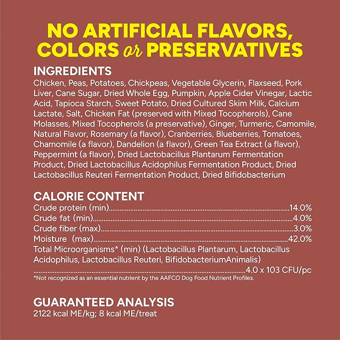 Cloud Star Dynamo Dog Tummy Treats – Soft & Chewy Probiotics Support for Dogs (14 oz. Pumpkin and Ginger) (20212)