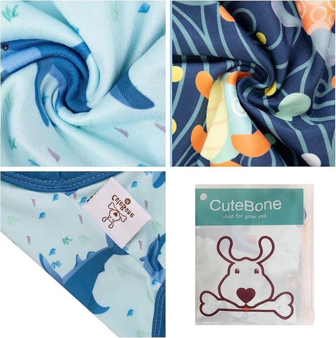 CuteBone Dog Shirts 2-Pack Soft Pet Clothes Breathable Summer Vest for Small Puppy and Stretchy Cat Apparel 2BX11XL