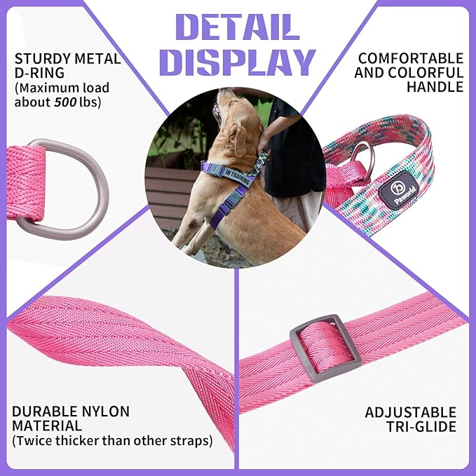 Service Dog Vest, No-Pull Service Dog Harness with 4 PCS Reflective Patches, Dog Vest Harness with Handle, Pet Harness for Small Medium Large Dogs in Training (Purple, S)