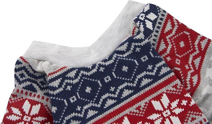 Lanyarco Bear Snowflake Ugly Dog Christmas Clothes, Holiday Xmas Large Dogs Pajamas Onesie PJS, Cotton Back 23" Xlarge