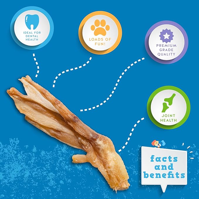 Jack&Pup Duck Feet Dog Chew Dog Treats for Medium Dogs and Small Dogs | All Natural, Single Ingredient Dehydrated Duck Feet (20 Count)