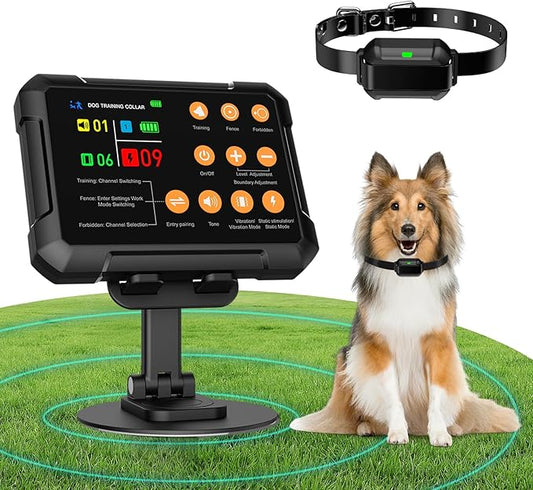 2025 Upgraded Wireless Dog Fence, Dog Training, No-Go Zone, 3-in-1 Precision Radar Electric fence for dogs, Coverage up to 1 Acre, Real-Time Distance Monitoring, Indoor & Outdoor, Medium & Large Dogs