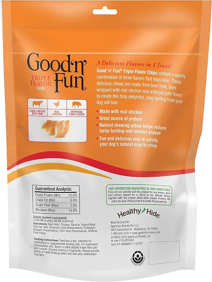 Good'n'Fun Triple Flavor Rawhide Chips with Real Chicken