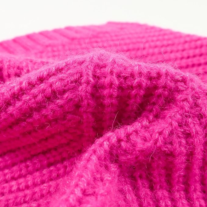 Fitwarm Valentines Dog Turtleneck Sweater, Dog Winter Clothes for Small Dogs Girl, Knitted Pet Coat, Cat Outfit, Hot Pink, Small