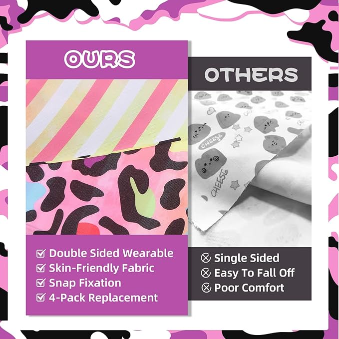 PAWCHIE Dog Bandanas Small Reversible Styles Pet Triangle Scarf Bibs - Adjustable with Two Snaps - Kerchief Set Accessories for Dogs, Puppy, Cats, S