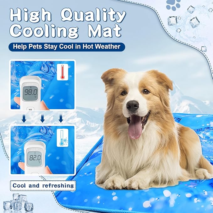 Cool Pet Pad,Dog Cooling Mat,Suitable for Dogs and Cats,Suitable for All Types of Pets,Washable and Portable,Summer Keep Your Pet Cool (29.5X29.5in)