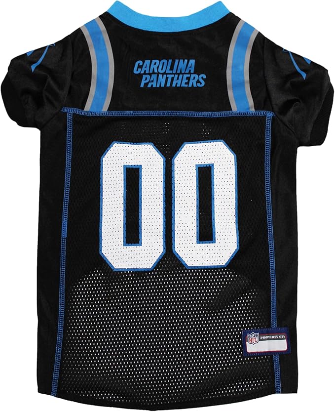 Pets First NFL Carolina Panthers Dog Jersey, Size Medium. Best Football Jersey Costume for Dogs & Cats. Licensed Jersey Shirt
