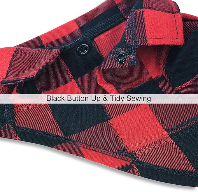 Dog Shirt Plaid Puppy Clothes for Small Medium Large Dogs Cats Boy Girl Kitten Soft Pet T-Shirt Breathable Tee Outfit Adorable Grid Apparel Halloween Thanksgiving [Red#1; M]