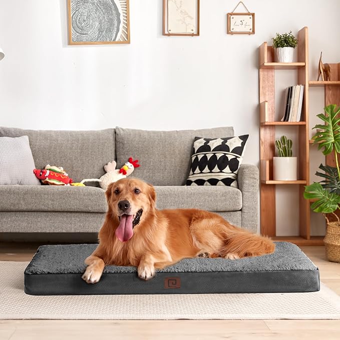 EHEYCIGA Orthopedic Medium Dog Beds for Small Dogs with Removable Washable Cover for Crate, Grey, 30x20