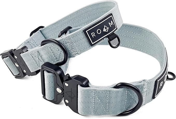 Made to ROAM Premium Dog Collar - Adjustable Heavy Duty Nylon Collar with Quick-Release Metal Buckle (Alaska Daybreak, Classic Size 3.5, Old Roam Logo)