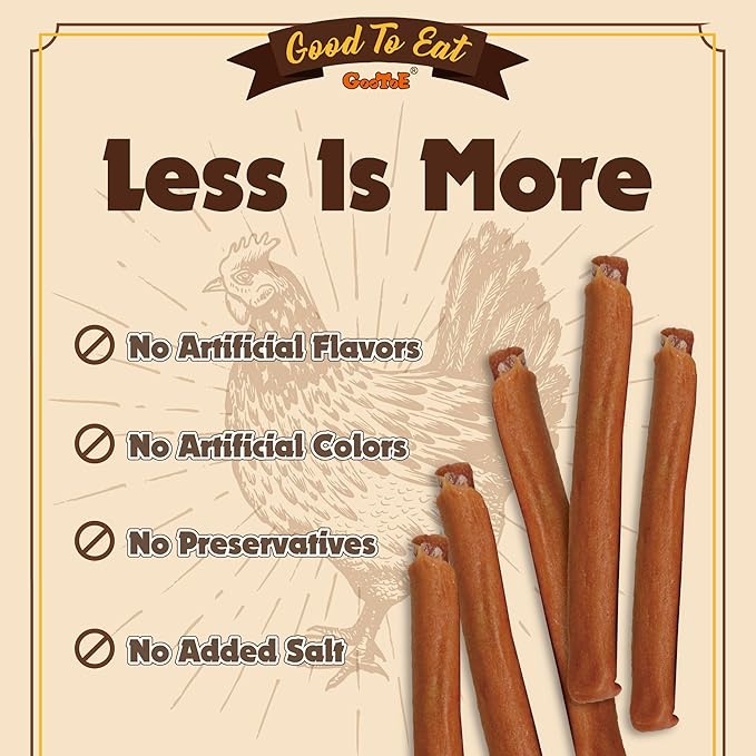 Gootoe Chicken Dog Treats – Chicken Dipped Sticks 1.5 lb – All Natural, Hypoallergenic & Grain-Free, Low Fat, Premium Training Chews, Healthy & Easily Digestible, Resealable Bag