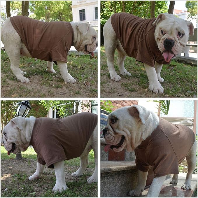Lovelonglong 2019 Pet Clothing Dog Costumes Basic Blank T-Shirt Tee Shirts for Large Dogs Coffee XXXXL