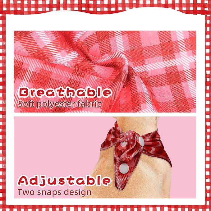 PAWCHIE Dog Bandanas Small Reversible Styles Pet Triangle Scarf Bibs - Adjustable with Two Snaps - Kerchief Set Accessories for Dogs, Puppy, Cats