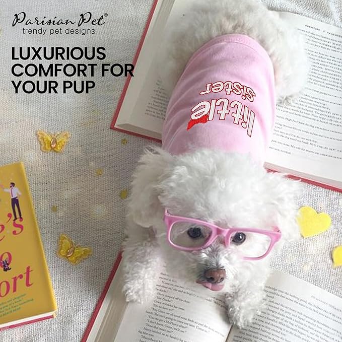 Parisian Pet Dog Cat Clothes Tee Shirts Little Sister T-Shirt, 3XL