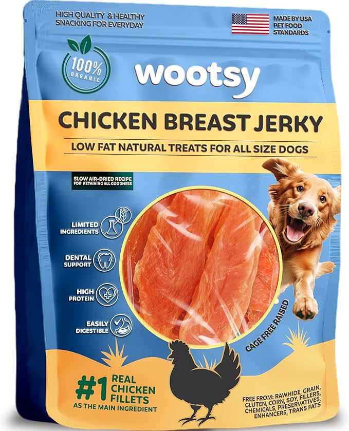 Chicken Jerky Dog Treats - Rawhide Free - Dental Health Support Dog Snacks - Real Chicken - Grain Free, Low-Calorie, High-Protein, Canine Chews, 24 oz