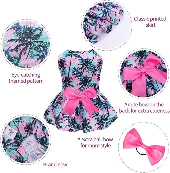 CuteBone Dog Mesh Dress Puppy Sundress Pet Outfit Summer Fashion for Small Dogs Girl Cat Clothes BF35L