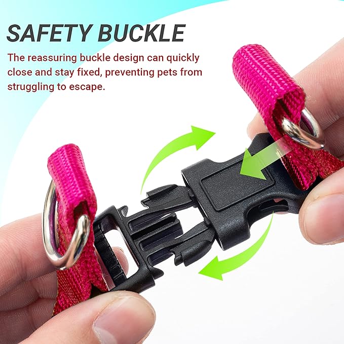 No Pull Dog Harness - Adjustable Step-in Harness & Leash Set for Small, Medium, Large Dogs - Escape Proof Soft Pet Harness for Walking, Training, Hiking, Outdoor Activities