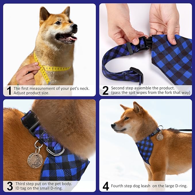 Dog Collars and Bandanas - Soft Adjustable Fancy Floral Boys Girls Puppy Collar for Small Medium Large Dogs.