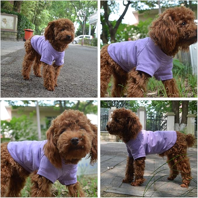 Lovelonglong Pet Clothing Dog Costumes Basic Blank T-Shirt Tee Shirts for Medium Large Dogs Violet XXL+