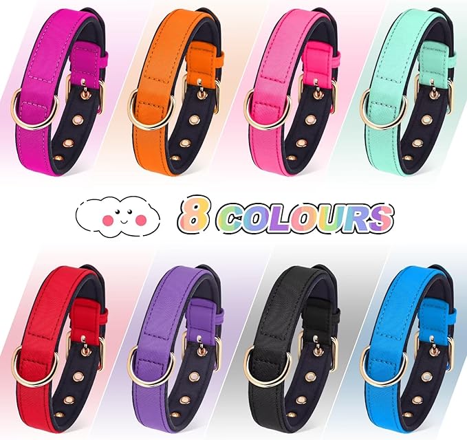 Didog Soft Padded Dog Collars for Medium Dogs, Lightweight and Breathable Dog Collar Waterproof with Metal Buckle, Black, L