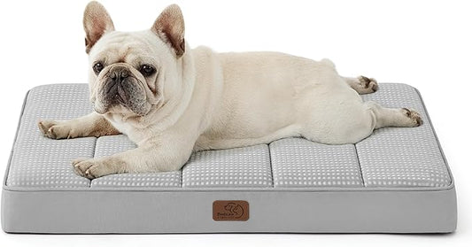 Bedsure Cooling Dog Bed for Medium Dogs - Orthopedic Waterproof Puppy Beds with Removable Washable Cover, Egg Crate Foam Pet Mat, Suitable for Pet Up to 35 lbs