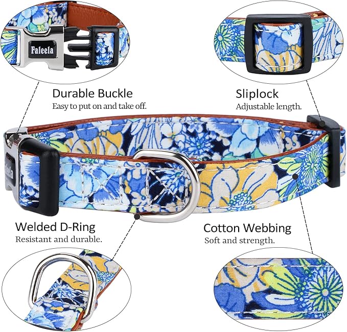 Faleela Cute Soft Girl Dog Collar with Bow, Bowtie Dog Collar for Boy,Detachable Adjustable Collar for Small Medium Large Pet