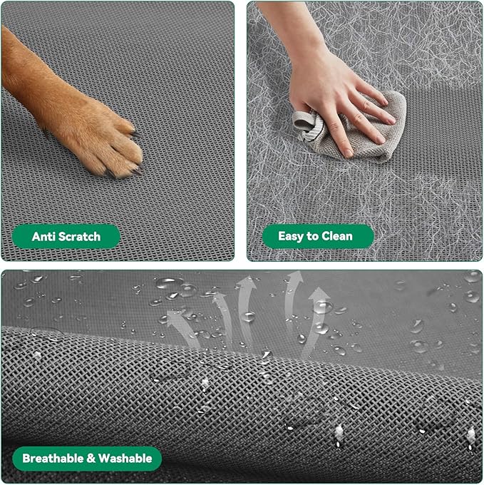 Elevated Dog Bed Raised Outdoor Dog Cot for Large Dogs, Installation Requires No Tools, Frame with Washable Cooling Breathable Mesh Anti-Slip Feet, Indoor Pet Bed, Grey, 43.3 Inches