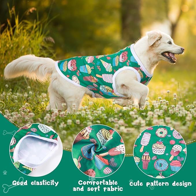 Saintrygo 10 Pcs Lovely Puppy Shirts Print Dog Clothes Breathable Pet Cartoon Dog Shirt Clothes Sweatshirt for Puppy Cat(X-Large)