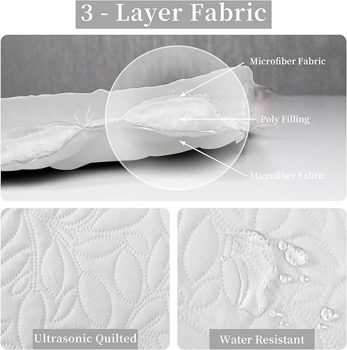 Easy-Going Waterproof Dog Bed Cover Reversible Leak Proof Pet Blanket Replacement Mat for Furniture Washable Couch Cover Sofa Cover for Dogs Cat(30x53 Inch, White/White)