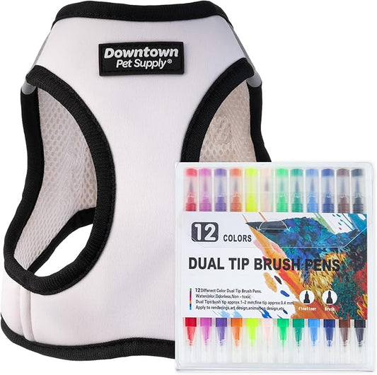 Downtown Pet Supply Step in Dog Harness No Pull, X-Large, Doodle - Adjustable Harness with Padded Mesh Fabric and Reflective Trim - Buckle Strap Harness for Dogs