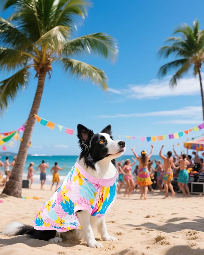 PET SHOW 4 Pack Dog Hawaiian Shirts for Large Dogs UPF 50+ UV Sun Protection Summer Cool Clothes Tank Top Floral Dog T-Shirts Pet Holiday Party Sleeveless Vest Boy Girl(XXX-Large)