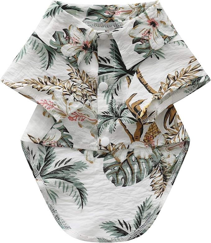 Dog Shirt Hawaiian Dog and Cat Summer T-Shirts Dog Style Floral Breathable Cool Clothes Hawaiian Shirts for Dogs and Cats Owner and Pet Shirts are Sold Separately