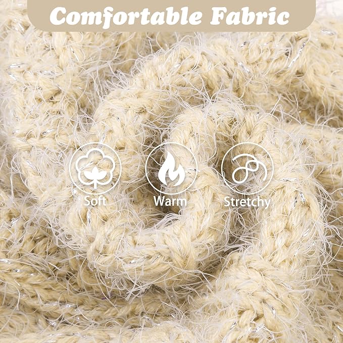 Turtleneck Small Dog Sweaters - Classic Cable Knitwear Winter Coat for Small Medium Dogs Male Female Puppy Dog Cold Weather Clothes Girls Boys, Cream, M