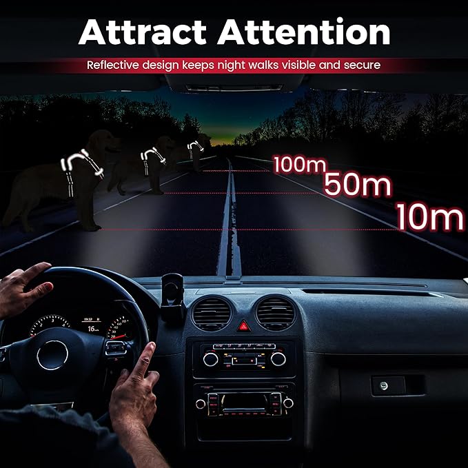 Funfox Dog Harness No Pull, Adjustable Pet Vest Harness Red XL with Handle, 2 Leash Clips for Daily Walking Easy Control, Soft Durable Reflective Comfortable for X-Large Breed Dogs