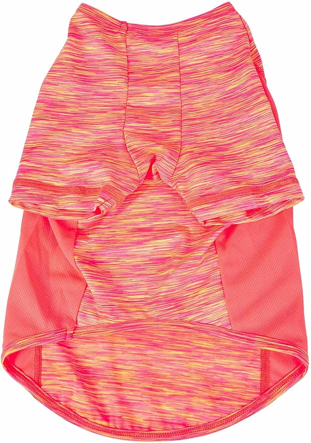 Pet Life ® Active 'Warf Speed' Heathred Dog Fitness and Yoga Pet T-Shirt Dog Clothes - Performance Dog T-Shirt with 4-Way-Stretch, Reflective and Quick-Dry Technology - Summer Dog Shirts X-Large