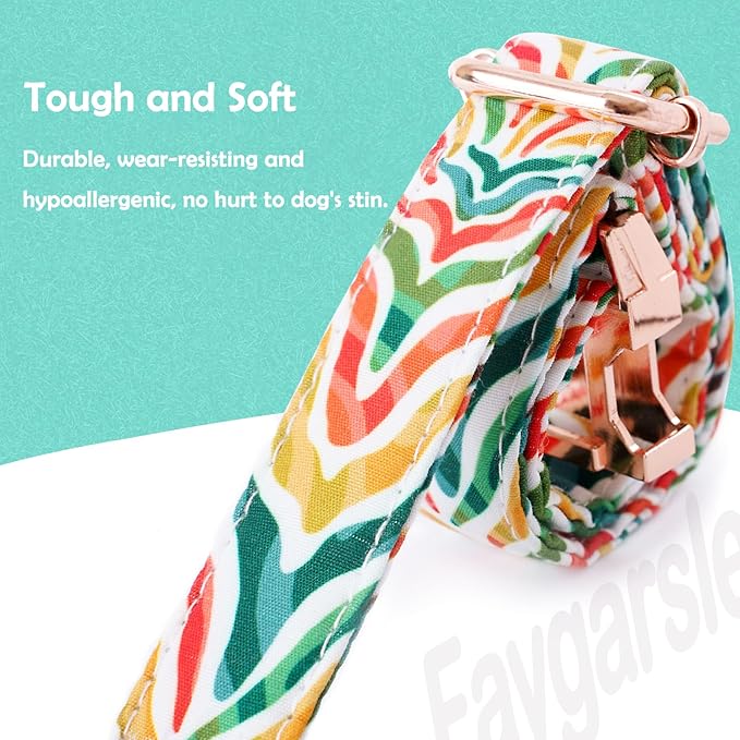 Faygarsle Multicolor Pattern Dog Collar for Small Medium Large Dogs Cute Puppy Collars for Female Dogs for Summer Spring Wedding Necklace Girl Dog Collar S