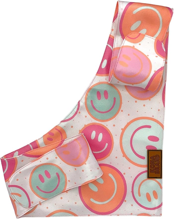 KonaBrandCo- Premium Handmade Dog Bandana | Dual Layered Silky Durable Polyester Fabric | Adjustable Fit Custom Shape- Won't Roll (Medium, BETTY)