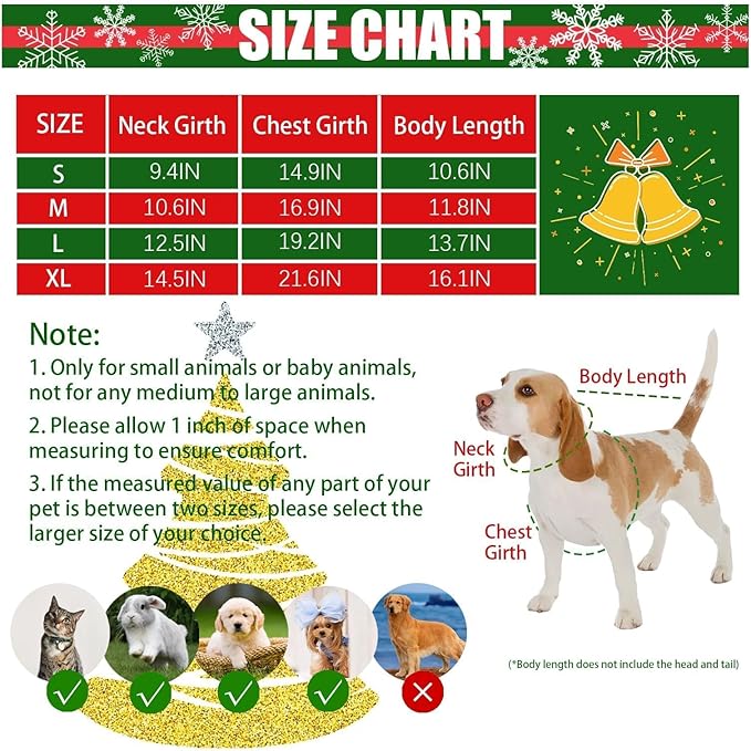 Dog Christmas Red Velvet Dress Cute Puppy Xmas Outfits Santa Claus Cat Skirt with 2 Bow Accessories Thermal Winter Warm Dog Clothes Coat Holiday Costumes(Small)