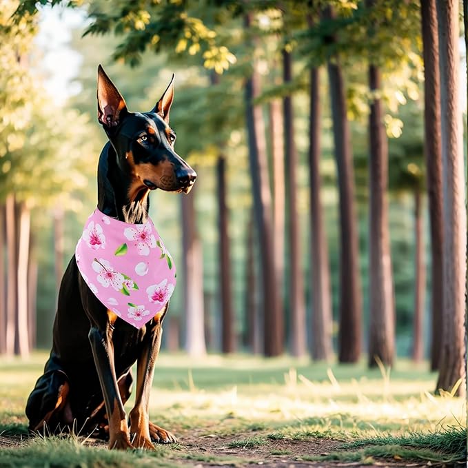 30 Pack Spring Dog Bandanas Bulk for Large Dogs 33 Inch XL Summer Flowers Dog Bandanas Adjustable Polyester Scarves Grooming L