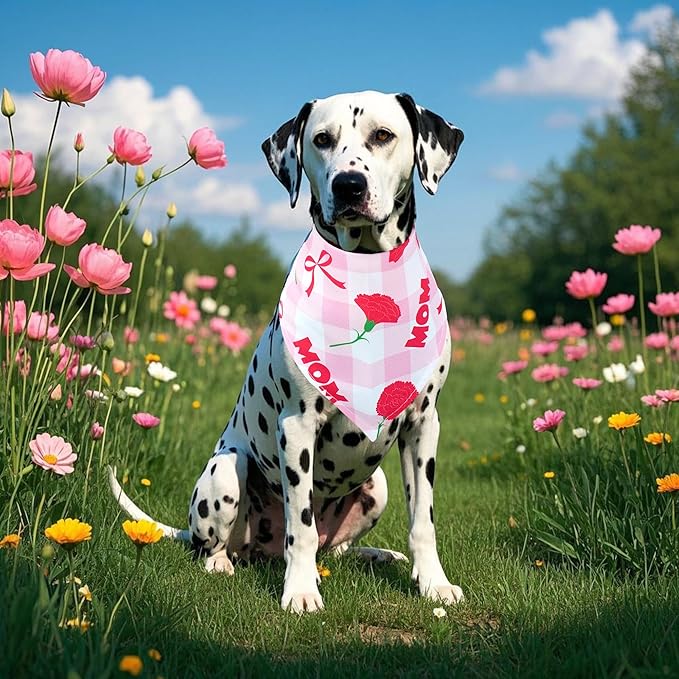 30 Pack Mothers Day Dog Bandanas Bulk for Large Dogs Breed 33 Inch Love Mom Extra Large Dog Bandanas XL Best Mom Dogs Bandana Grooming L