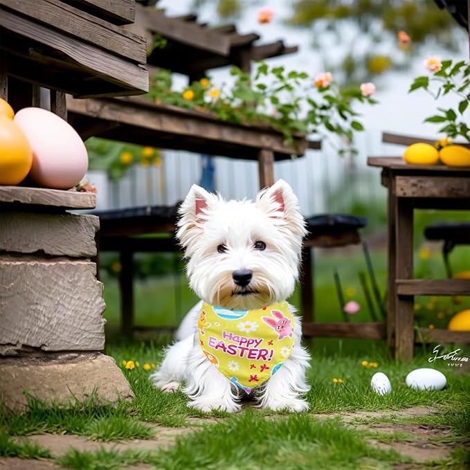 10PCS Easter Dog Bandanas for Small XS Dogs Doggy Puppy Cats Triangle Bibs Scarves Boys and Girls Grooming Accessories