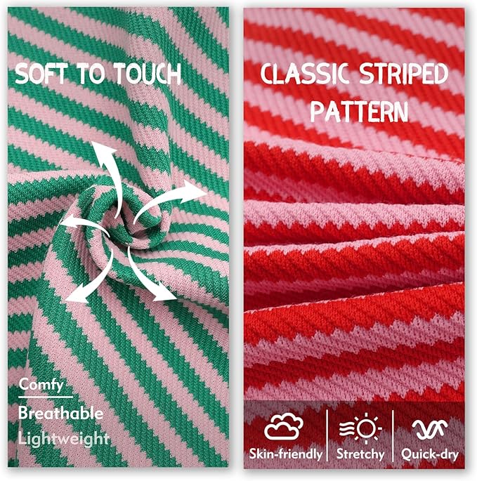 KYEESE 2Pack Dog Shirts Striped for Small Dogs Soft Stretchy Dog T-Shirts Lightweight Tank Top Sleeveless Vest Breathable Pet Apparel, Large, Green+Pink