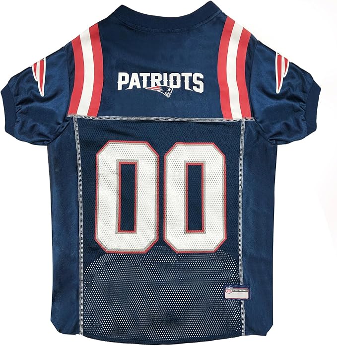 Pets First NFL New England Patriots MESH Jersey for Dogs - X-Small, Football Costume for Dogs & Cats, Licensed Dog Shirt NEP-4145-SM-DS