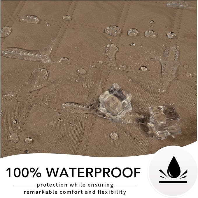 Easy-Going 100% Waterproof Dog Bed Cover, Non-Slip Pet Blanket for Furniture, Washable Couch Cover, Repleasement Sofa Cover (68X82 in,Camel)