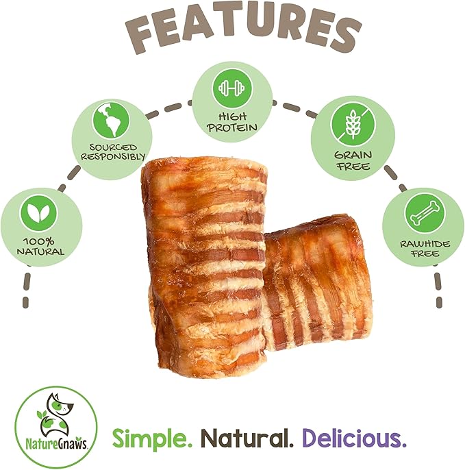 Nature Gnaws Beef Trachea Chews for Dogs 3" (12 Count) - Long Lasting Natural Crunchy Dog Chew Bones - Rawhide Free (Pack of 2)