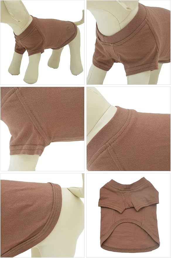 Lovelonglong 2019 Pet Clothing Dog Costumes Basic Blank T-Shirt Tee Shirts for Small Dogs Coffee S