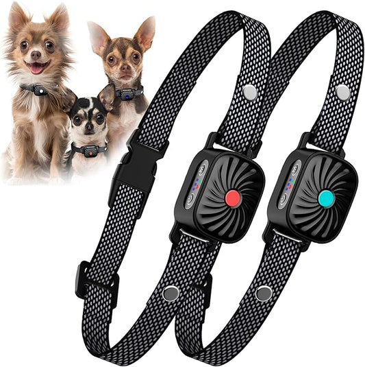2 Pack Bark Collar for Small Dogs, No Shock Anti Bark Collar, Rechargeable Anti Barking Collar w/2 Vibration & Beep Modes, Waterproof Shockless Smart Dog Stop Barking Control Device