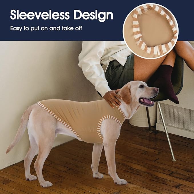 IECOii 2 Pack Summer Dog Clothes for Large Dogs,Breathable Stretchy Pet T-Shirts Lightweight Tank Top Sleeveless Vest for Outdoor Sun Protection - Fit for Large Breeds Labrador,Khaki+Green,3XL