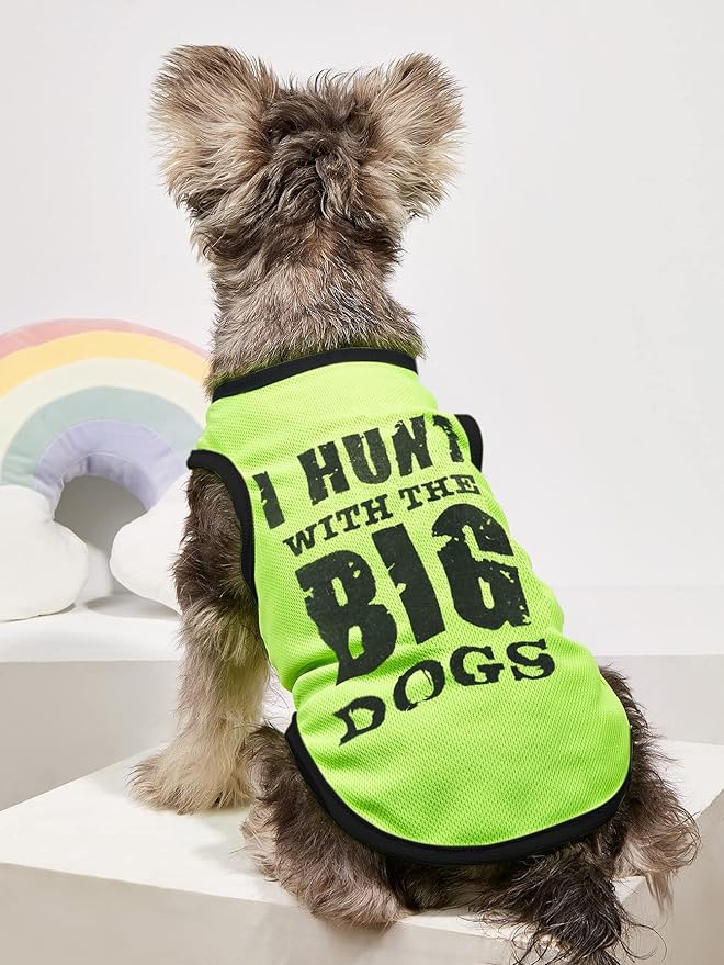 6 Pack Small Puppy Shirts for Dogs - Boys & Girls T-Shirts - Chihuahua & Cat Clothes - FBI K9 Pattern