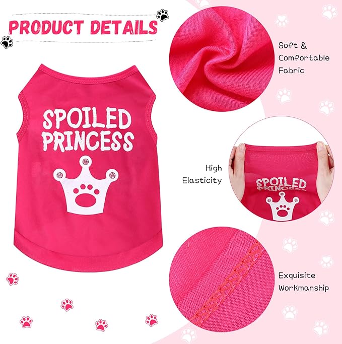 Jexine 6 Pack Chihuahua Dog T Shirt Girl Dog Puppy Clothes Breathable Outfit Pet Costume Summer Cat Clothes Dachshund Puppy Accessories Printed Shirts(Small)